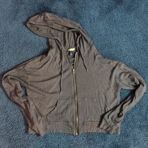 Cropped Gray/Black  Zip-Up!